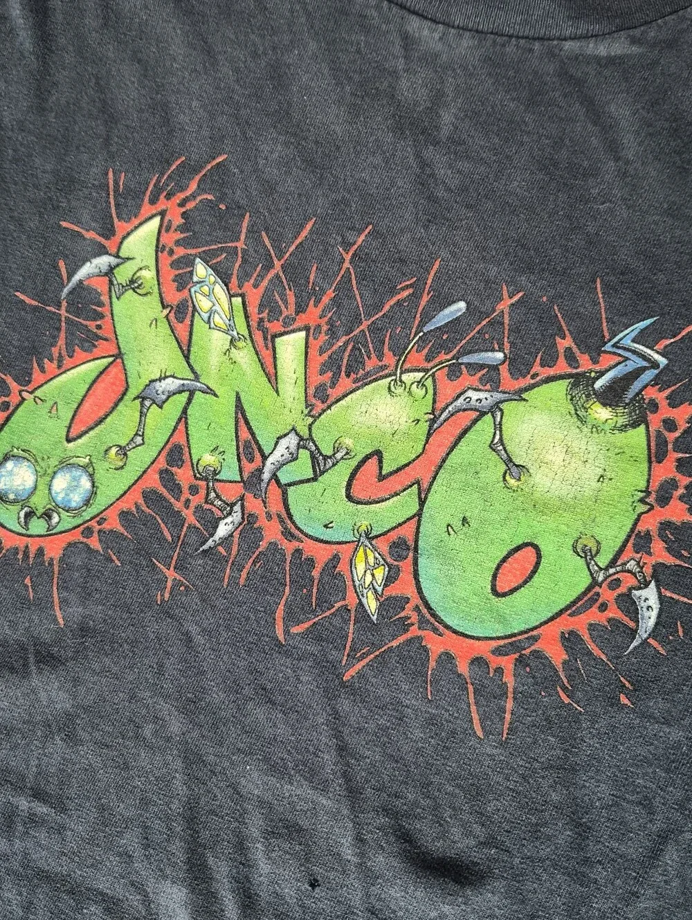 Vintage 90s Y2k JNCO Faded 100% Cotton Skater Tshirt - Picture 2 of 7